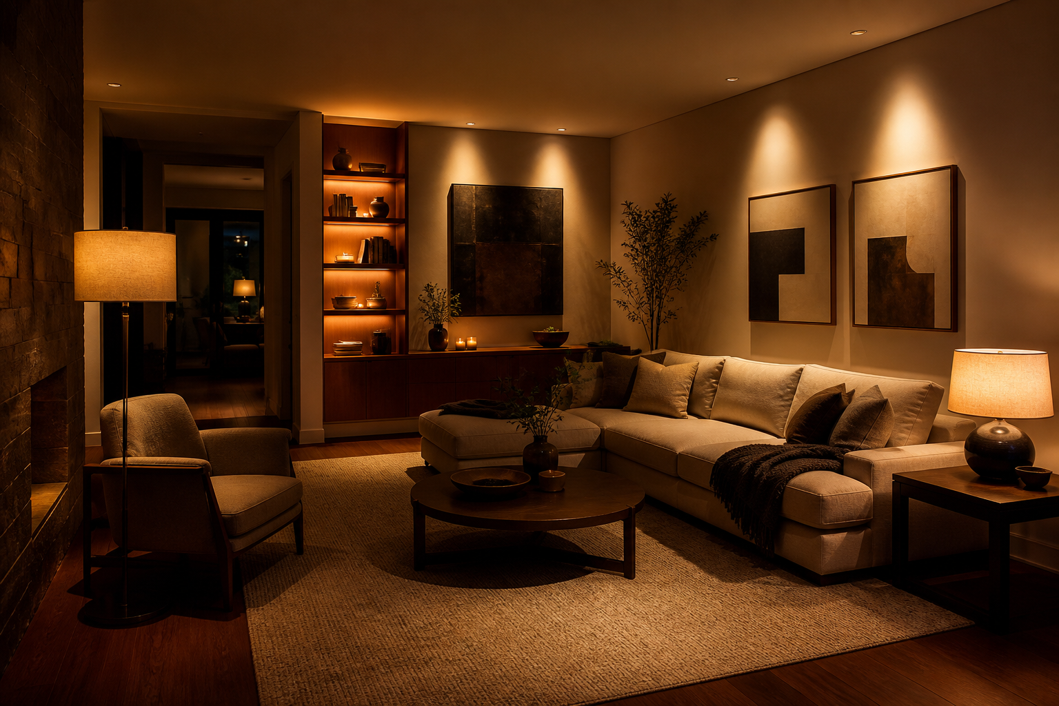 Editorial interior study for A practical approach to layered lighting