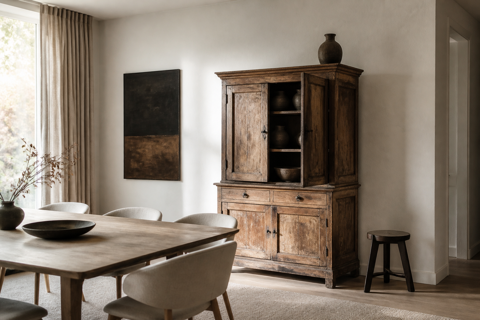Editorial interior study for How one vintage piece can change the room